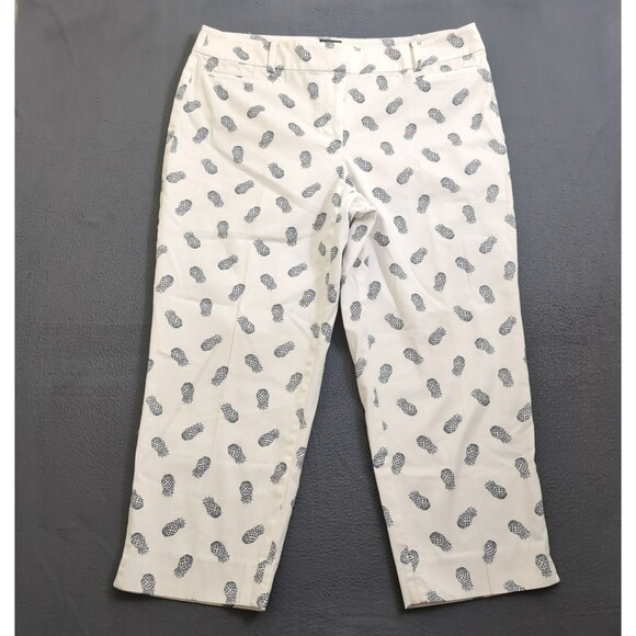 Talbots Women 10P White Pineapple The Perfect Curvy Cropped Chino - Picture 1 of 12